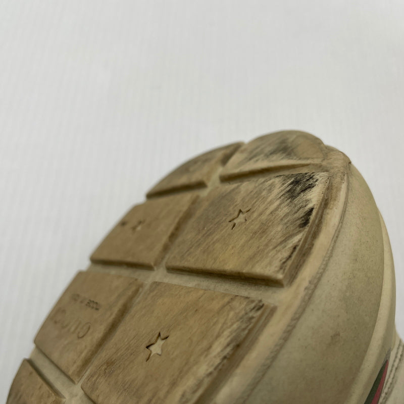 【現状渡し品】【メンズ】 GUCCI グッチ RHYTON LEATHER SNEAKER 500877 ライトン レザー スニーカー 靴 183-261007-sa-01-teih サイズ：27cm カラー：アイボリー 万代Net店