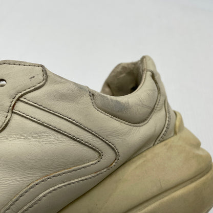 【現状渡し品】【メンズ】 GUCCI グッチ RHYTON LEATHER SNEAKER 500877 ライトン レザー スニーカー 靴 183-261007-sa-01-teih サイズ：27cm カラー：アイボリー 万代Net店