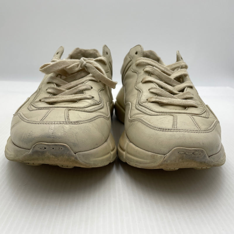【現状渡し品】【メンズ】 GUCCI グッチ RHYTON LEATHER SNEAKER 500877 ライトン レザー スニーカー 靴 183-261007-sa-01-teih サイズ：27cm カラー：アイボリー 万代Net店