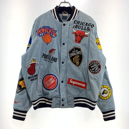 【中古品】【メンズ】 Supreme シュプリーム × NIKE ナイキ × NBA TEAMS 別注 コラボ WARM-UP JACKET BLUE AO3632-440 ウォームアップ ジャケット アウター スタジャン 149-260920-ko-12-teih サイズ：M カラー：インディゴ 万代Net店