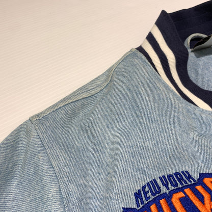 【中古品】【メンズ】 Supreme シュプリーム × NIKE ナイキ × NBA TEAMS 別注 コラボ WARM-UP JACKET BLUE AO3632-440 ウォームアップ ジャケット アウター スタジャン 149-260920-ko-12-teih サイズ：M カラー：インディゴ 万代Net店