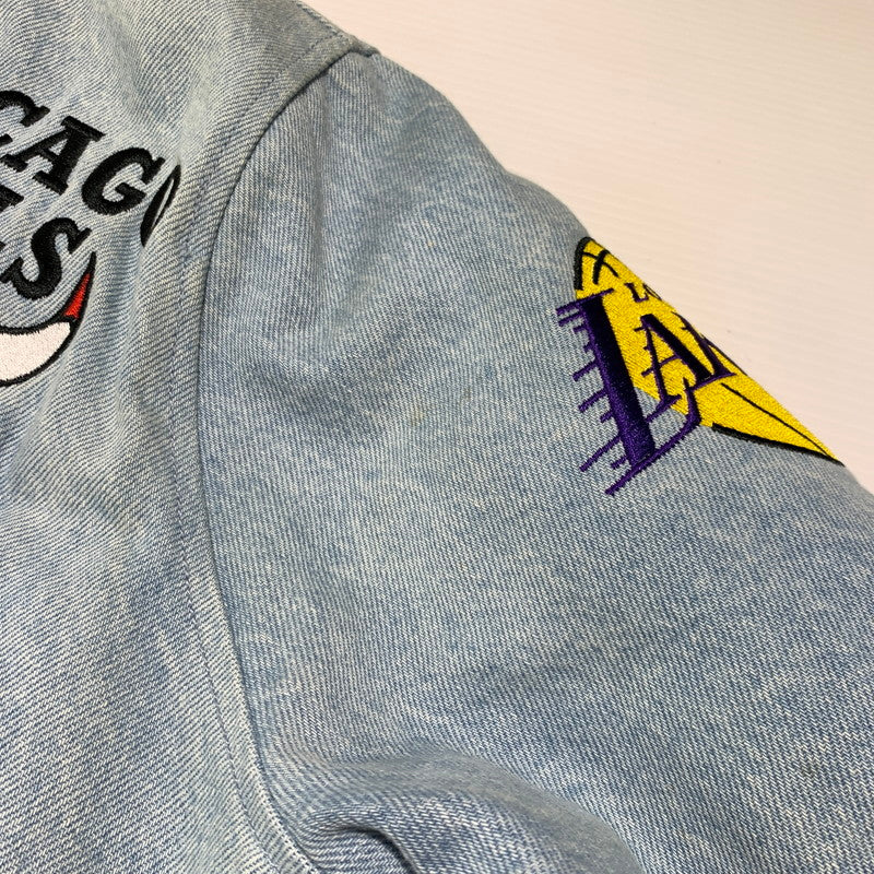 【中古品】【メンズ】 Supreme シュプリーム × NIKE ナイキ × NBA TEAMS 別注 コラボ WARM-UP JACKET BLUE AO3632-440 ウォームアップ ジャケット アウター スタジャン 149-260920-ko-12-teih サイズ：M カラー：インディゴ 万代Net店
