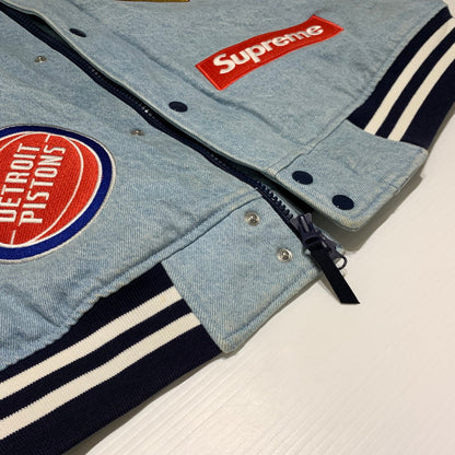 【中古品】【メンズ】 Supreme シュプリーム × NIKE ナイキ × NBA TEAMS 別注 コラボ WARM-UP JACKET BLUE AO3632-440 ウォームアップ ジャケット アウター スタジャン 149-260920-ko-12-teih サイズ：M カラー：インディゴ 万代Net店