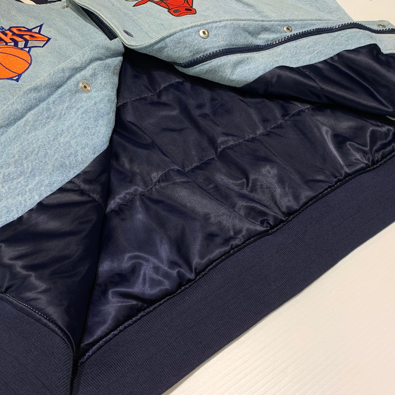 【中古品】【メンズ】 Supreme シュプリーム × NIKE ナイキ × NBA TEAMS 別注 コラボ WARM-UP JACKET BLUE AO3632-440 ウォームアップ ジャケット アウター スタジャン 149-260920-ko-12-teih サイズ：M カラー：インディゴ 万代Net店