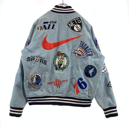 【中古品】【メンズ】 Supreme シュプリーム × NIKE ナイキ × NBA TEAMS 別注 コラボ WARM-UP JACKET BLUE AO3632-440 ウォームアップ ジャケット アウター スタジャン 149-260920-ko-12-teih サイズ：M カラー：インディゴ 万代Net店