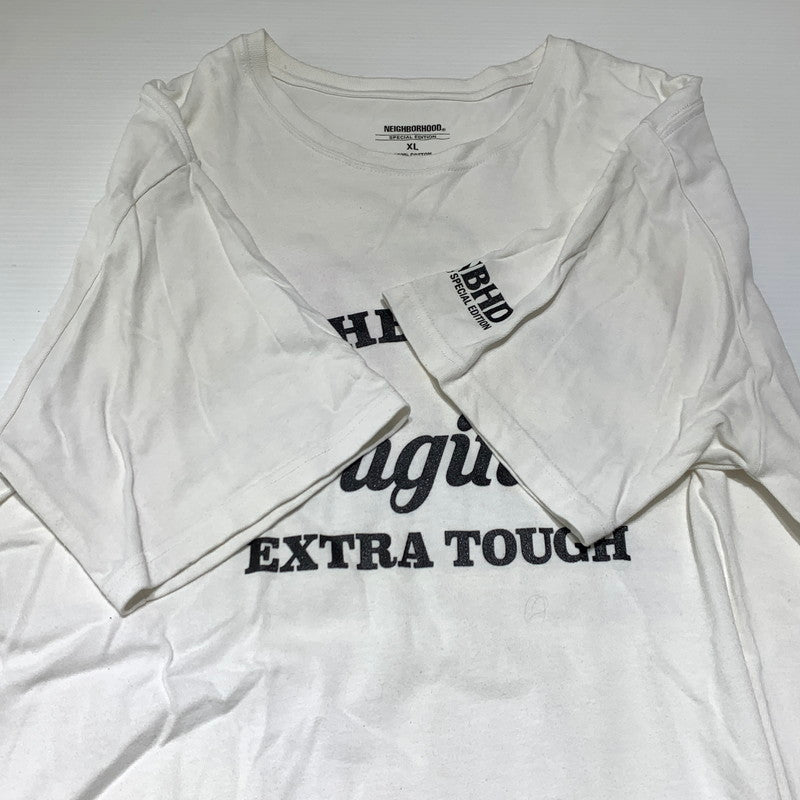【中古品】【メンズ】 NEIGHBORHOOD ネイバーフッド × B'z ビーズ 稲葉浩志 別注 コラボ S/S TEE ショートスリーブ Tシャツ 半袖 トップス 142-260920-ko-02-teih サイズ：XL カラー：ホワイト 万代Net店