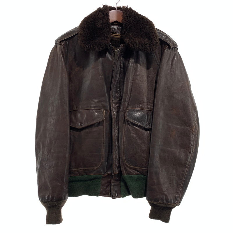 【現状渡し品】【メンズ】 Schott ショット FLIGHT LEATHER JACKET 184SM フライト レザー ジャケット アウター A-2 G-1 145-260920-ko-13-teih サイズ：40 カラー：ブラウン 万代Net店
