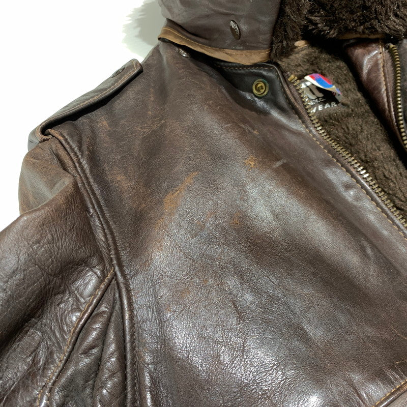 【現状渡し品】【メンズ】 Schott ショット FLIGHT LEATHER JACKET 184SM フライト レザー ジャケット アウター A-2 G-1 145-260920-ko-13-teih サイズ：40 カラー：ブラウン 万代Net店