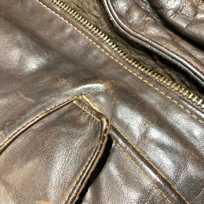 【現状渡し品】【メンズ】 Schott ショット FLIGHT LEATHER JACKET 184SM フライト レザー ジャケット アウター A-2 G-1 145-260920-ko-13-teih サイズ：40 カラー：ブラウン 万代Net店