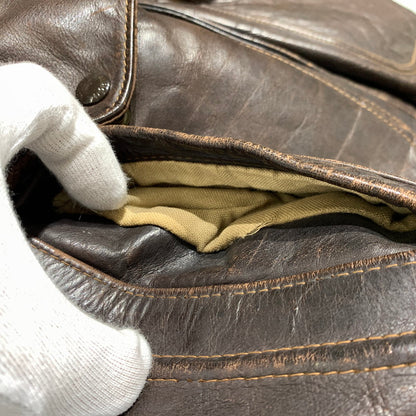 【現状渡し品】【メンズ】 Schott ショット FLIGHT LEATHER JACKET 184SM フライト レザー ジャケット アウター A-2 G-1 145-260920-ko-13-teih サイズ：40 カラー：ブラウン 万代Net店