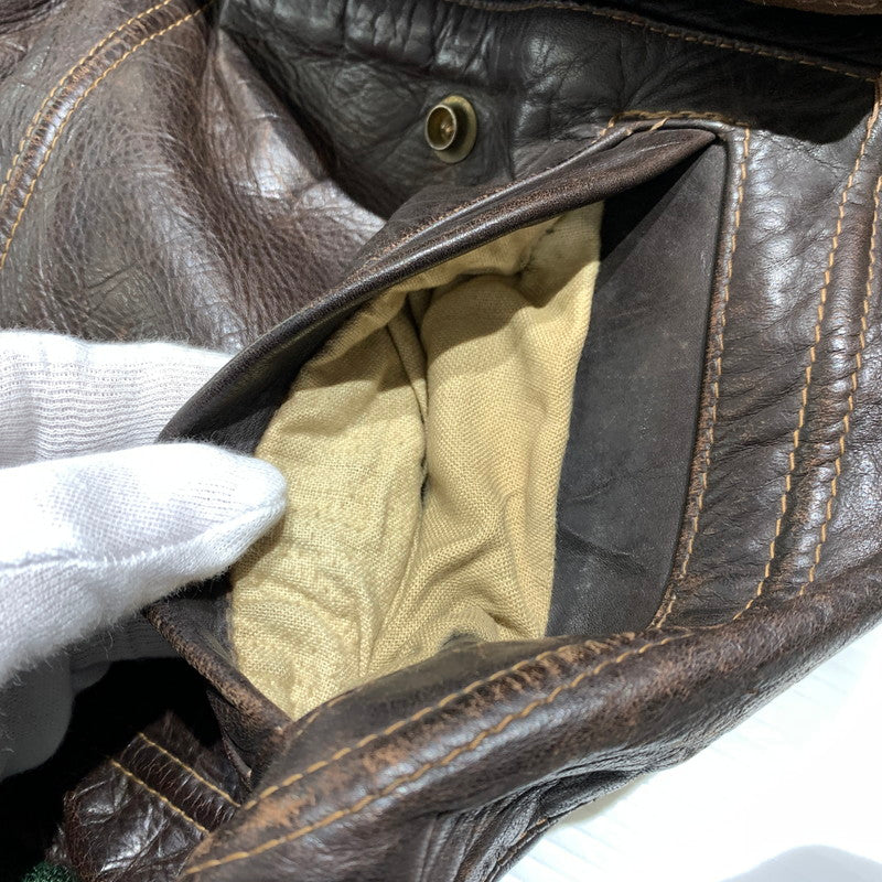 【現状渡し品】【メンズ】 Schott ショット FLIGHT LEATHER JACKET 184SM フライト レザー ジャケット アウター A-2 G-1 145-260920-ko-13-teih サイズ：40 カラー：ブラウン 万代Net店