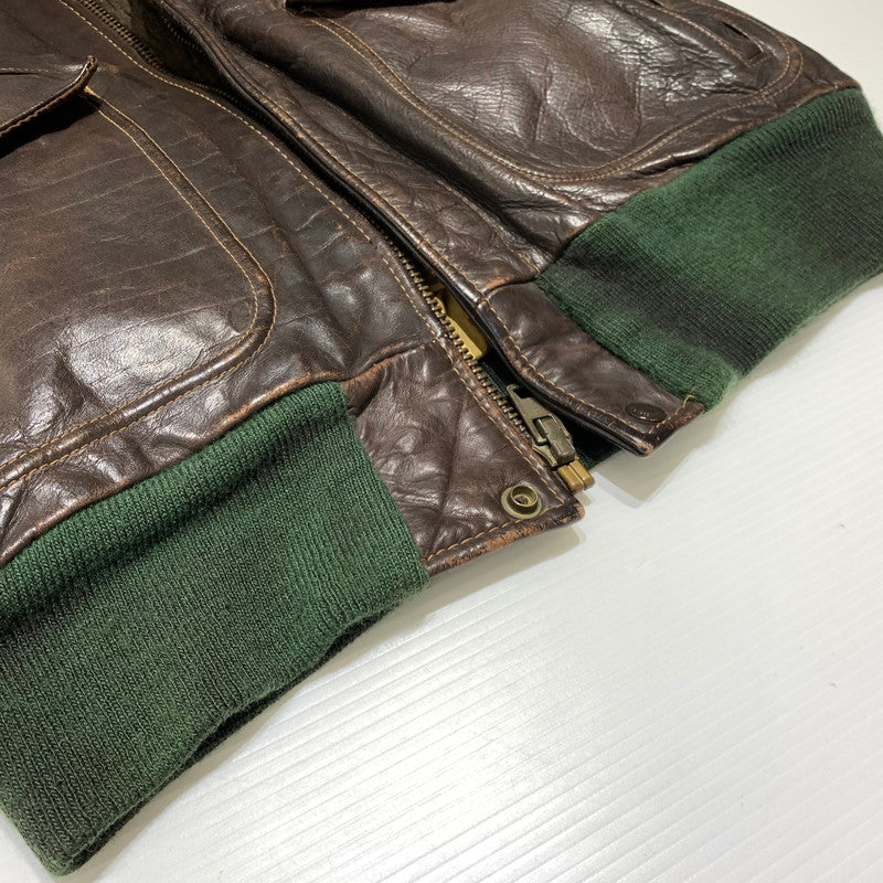 【現状渡し品】【メンズ】 Schott ショット FLIGHT LEATHER JACKET 184SM フライト レザー ジャケット アウター A-2 G-1 145-260920-ko-13-teih サイズ：40 カラー：ブラウン 万代Net店