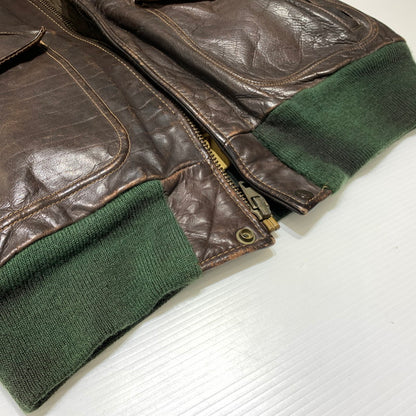 【現状渡し品】【メンズ】 Schott ショット FLIGHT LEATHER JACKET 184SM フライト レザー ジャケット アウター A-2 G-1 145-260920-ko-13-teih サイズ：40 カラー：ブラウン 万代Net店