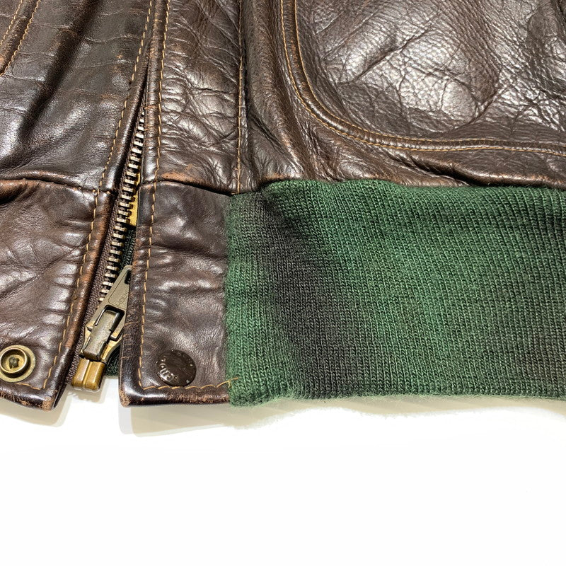 【現状渡し品】【メンズ】 Schott ショット FLIGHT LEATHER JACKET 184SM フライト レザー ジャケット アウター A-2 G-1 145-260920-ko-13-teih サイズ：40 カラー：ブラウン 万代Net店