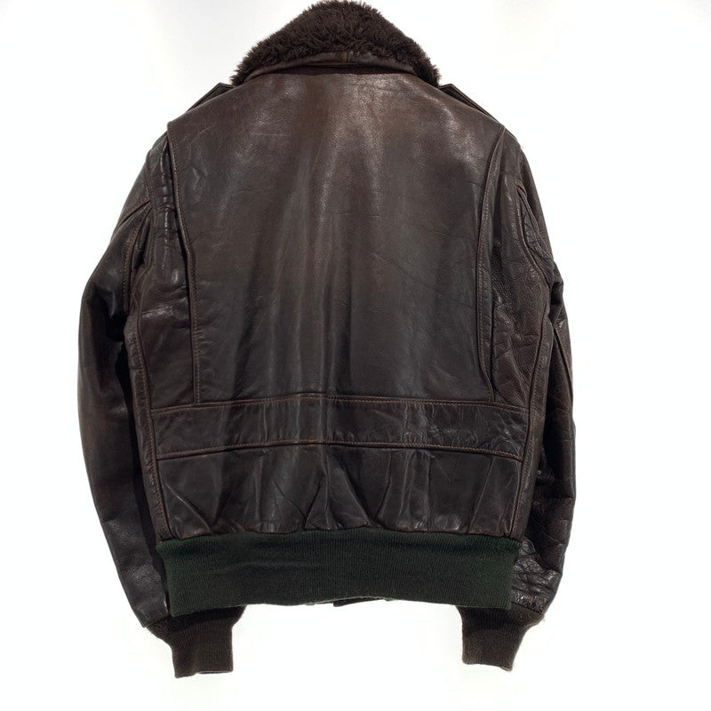 【現状渡し品】【メンズ】 Schott ショット FLIGHT LEATHER JACKET 184SM フライト レザー ジャケット アウター A-2 G-1 145-260920-ko-13-teih サイズ：40 カラー：ブラウン 万代Net店