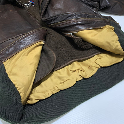 【現状渡し品】【メンズ】 Schott ショット FLIGHT LEATHER JACKET 184SM フライト レザー ジャケット アウター A-2 G-1 145-260920-ko-13-teih サイズ：40 カラー：ブラウン 万代Net店