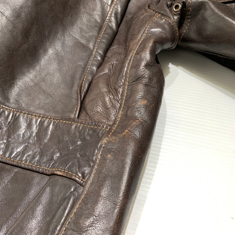 【現状渡し品】【メンズ】 Schott ショット FLIGHT LEATHER JACKET 184SM フライト レザー ジャケット アウター A-2 G-1 145-260920-ko-13-teih サイズ：40 カラー：ブラウン 万代Net店