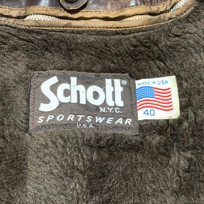 【現状渡し品】【メンズ】 Schott ショット FLIGHT LEATHER JACKET 184SM フライト レザー ジャケット アウター A-2 G-1 145-260920-ko-13-teih サイズ：40 カラー：ブラウン 万代Net店