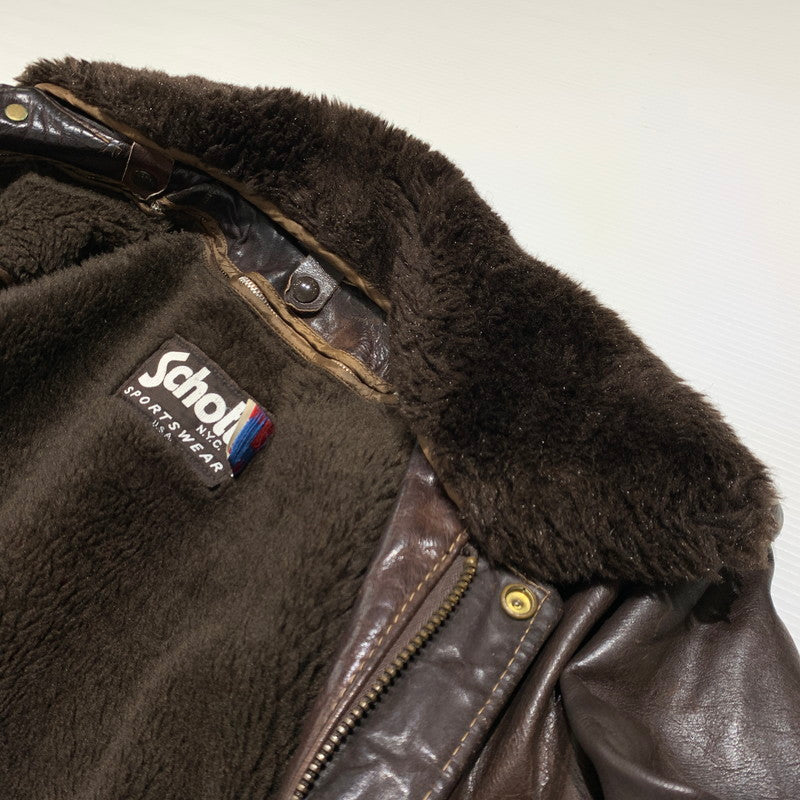 【現状渡し品】【メンズ】 Schott ショット FLIGHT LEATHER JACKET 184SM フライト レザー ジャケット アウター A-2 G-1 145-260920-ko-13-teih サイズ：40 カラー：ブラウン 万代Net店