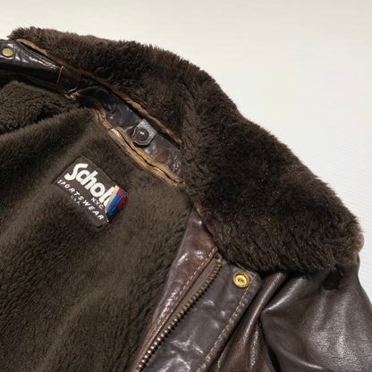 【現状渡し品】【メンズ】 Schott ショット FLIGHT LEATHER JACKET 184SM フライト レザー ジャケット アウター A-2 G-1 145-260920-ko-13-teih サイズ：40 カラー：ブラウン 万代Net店