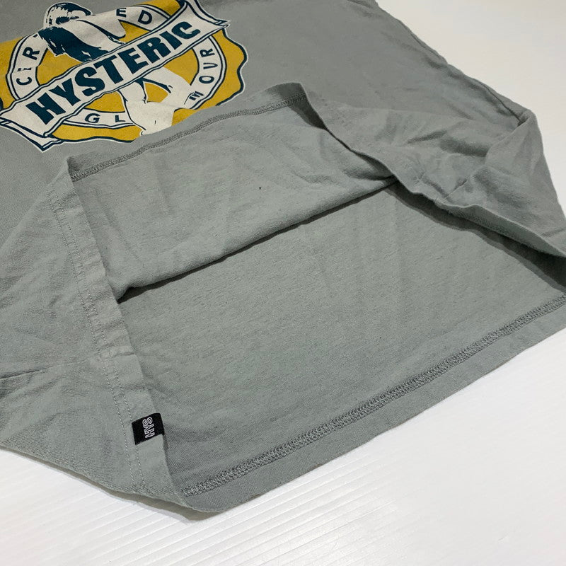 【中古品】【メンズ】 HYSTERIC GLAMOUR ヒステリックグラマー GIRLS TAKE OVER TEE 02251CT12 ガール テイク オーバー Tシャツ 半袖 トップス 140-260920-ko-03-teih サイズ：L カラー：グレー 万代Net店