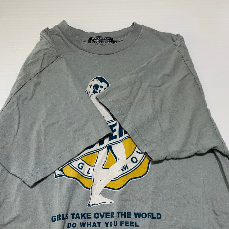 【中古品】【メンズ】 HYSTERIC GLAMOUR ヒステリックグラマー GIRLS TAKE OVER TEE 02251CT12 ガール テイク オーバー Tシャツ 半袖 トップス 140-260920-ko-03-teih サイズ：L カラー：グレー 万代Net店