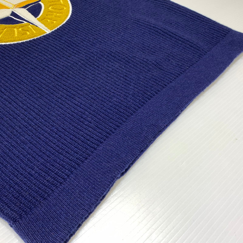 【中古品】【メンズ】 STONE ISLAND ストーンアイランド EMBROIDERED WOOL LOGO SWEATER エンブロイダリー ウール セーター トップス ニット 141-260920-ko-09-teih サイズ：M カラー：ホワイト/ネイビー 万代Net店