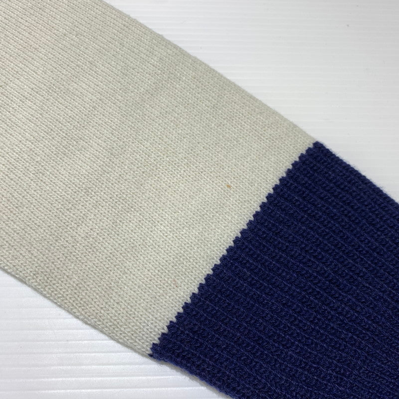 【中古品】【メンズ】 STONE ISLAND ストーンアイランド EMBROIDERED WOOL LOGO SWEATER エンブロイダリー ウール セーター トップス ニット 141-260920-ko-09-teih サイズ：M カラー：ホワイト/ネイビー 万代Net店