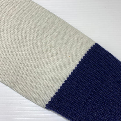 【中古品】【メンズ】 STONE ISLAND ストーンアイランド EMBROIDERED WOOL LOGO SWEATER エンブロイダリー ウール セーター トップス ニット 141-260920-ko-09-teih サイズ：M カラー：ホワイト/ネイビー 万代Net店