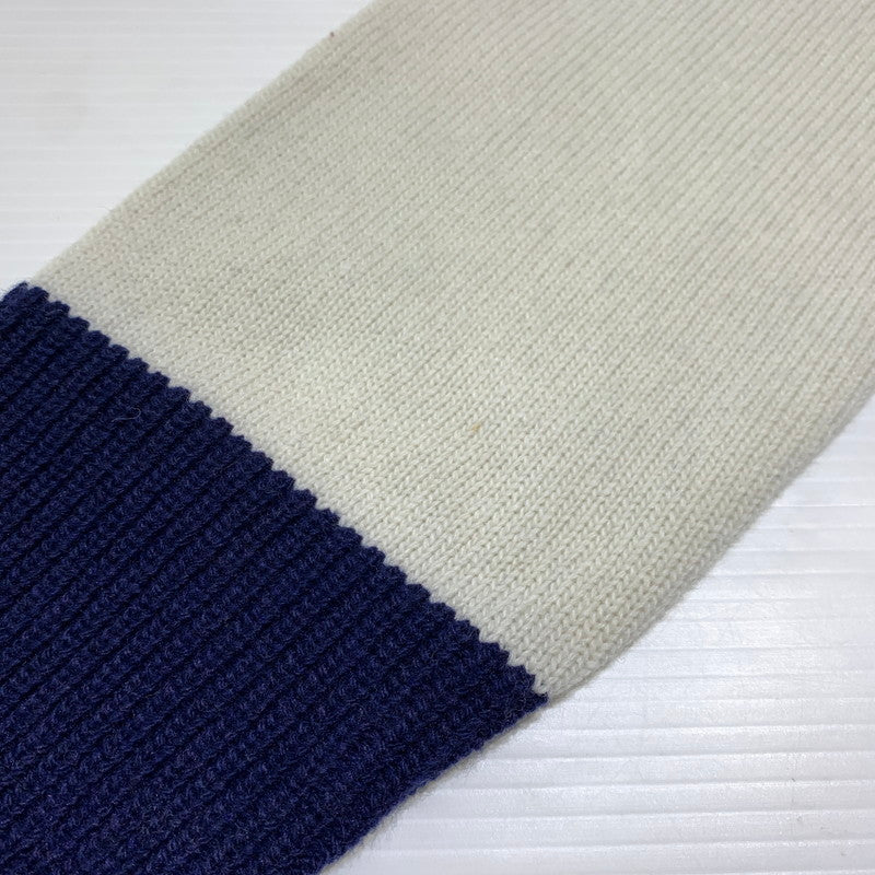 【中古品】【メンズ】 STONE ISLAND ストーンアイランド EMBROIDERED WOOL LOGO SWEATER エンブロイダリー ウール セーター トップス ニット 141-260920-ko-09-teih サイズ：M カラー：ホワイト/ネイビー 万代Net店