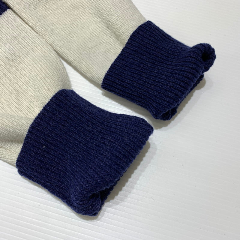 【中古品】【メンズ】 STONE ISLAND ストーンアイランド EMBROIDERED WOOL LOGO SWEATER エンブロイダリー ウール セーター トップス ニット 141-260920-ko-09-teih サイズ：M カラー：ホワイト/ネイビー 万代Net店