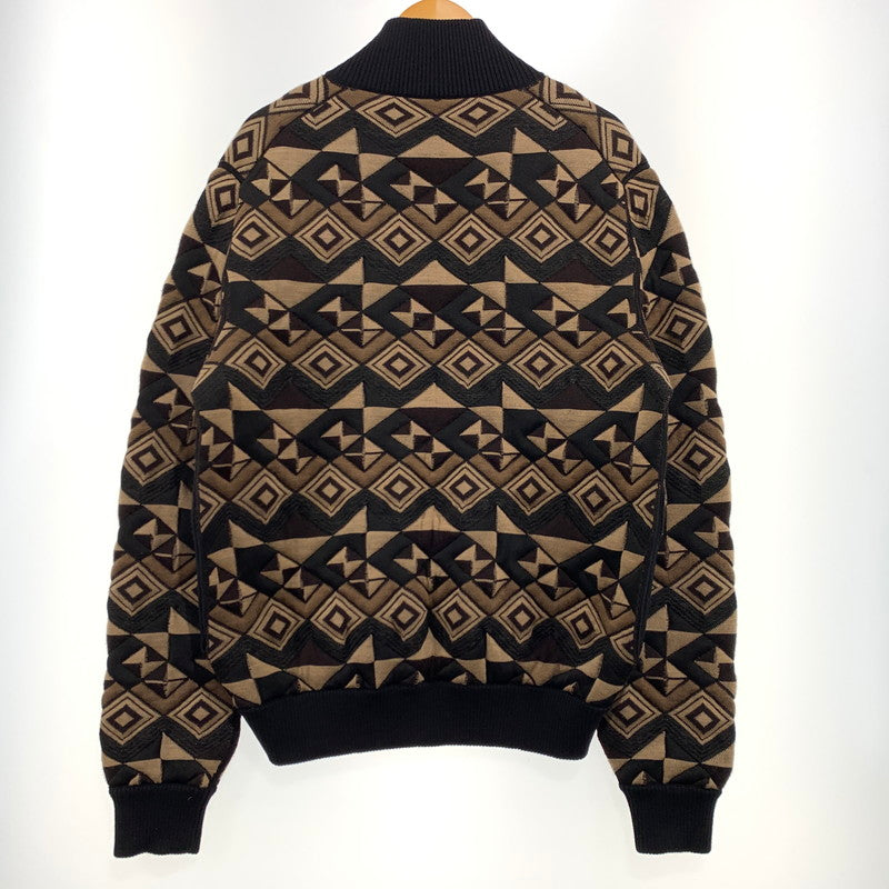 【中古品】【メンズ】 GIANNI VERSACE ジャンニ・ヴェルサーチ KNIT BLOUSON ニット ブルゾン ライトアウター フルジップジャケット 141-260920-ko-15-teih サイズ：48 カラー：総柄 万代Net店