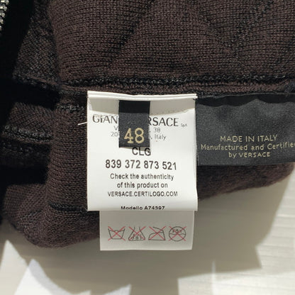 【中古品】【メンズ】 GIANNI VERSACE ジャンニ・ヴェルサーチ KNIT BLOUSON ニット ブルゾン ライトアウター フルジップジャケット 141-260920-ko-15-teih サイズ：48 カラー：総柄 万代Net店