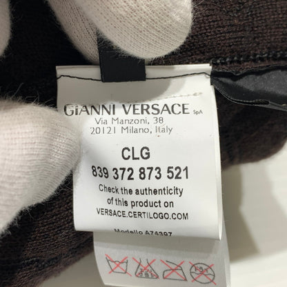 【中古品】【メンズ】 GIANNI VERSACE ジャンニ・ヴェルサーチ KNIT BLOUSON ニット ブルゾン ライトアウター フルジップジャケット 141-260920-ko-15-teih サイズ：48 カラー：総柄 万代Net店
