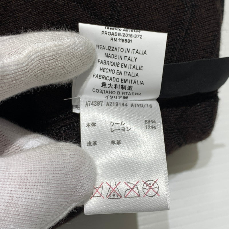 【中古品】【メンズ】 GIANNI VERSACE ジャンニ・ヴェルサーチ KNIT BLOUSON ニット ブルゾン ライトアウター フルジップジャケット 141-260920-ko-15-teih サイズ：48 カラー：総柄 万代Net店