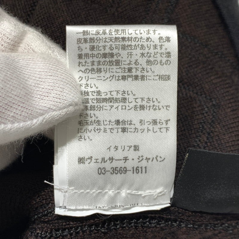 【中古品】【メンズ】 GIANNI VERSACE ジャンニ・ヴェルサーチ KNIT BLOUSON ニット ブルゾン ライトアウター フルジップジャケット 141-260920-ko-15-teih サイズ：48 カラー：総柄 万代Net店