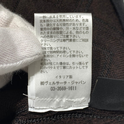 【中古品】【メンズ】 GIANNI VERSACE ジャンニ・ヴェルサーチ KNIT BLOUSON ニット ブルゾン ライトアウター フルジップジャケット 141-260920-ko-15-teih サイズ：48 カラー：総柄 万代Net店