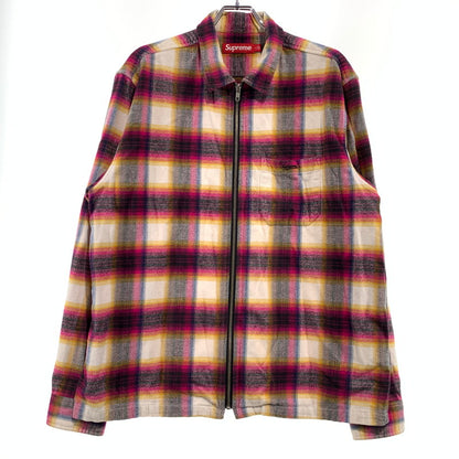 【中古品】【メンズ】 Supreme シュプリーム SHADOW PLAID FLANNEL ZIP UP SHIRT シャドープレイド フランネル ジップアップシャツ 長袖 トップス ネルシャツ 149-260920-ko-17-teih サイズ：L カラー：チェック 万代Net店