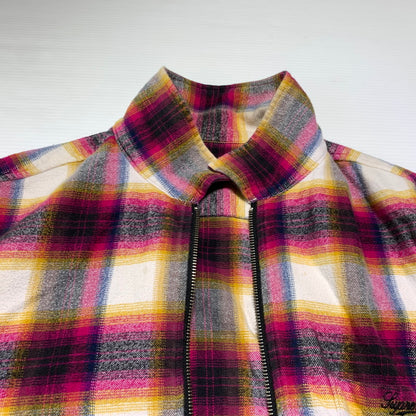 【中古品】【メンズ】 Supreme シュプリーム SHADOW PLAID FLANNEL ZIP UP SHIRT シャドープレイド フランネル ジップアップシャツ 長袖 トップス ネルシャツ 149-260920-ko-17-teih サイズ：L カラー：チェック 万代Net店