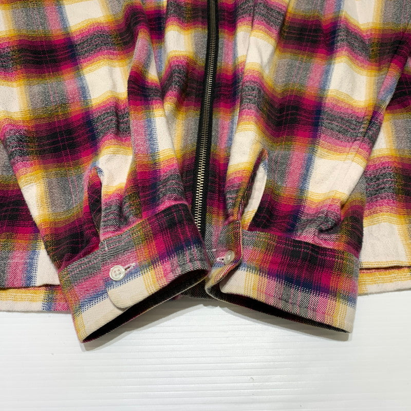 【中古品】【メンズ】 Supreme シュプリーム SHADOW PLAID FLANNEL ZIP UP SHIRT シャドープレイド フランネル ジップアップシャツ 長袖 トップス ネルシャツ 149-260920-ko-17-teih サイズ：L カラー：チェック 万代Net店