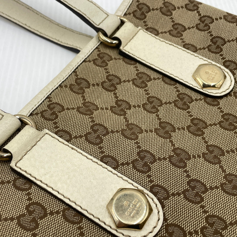 【中古品】【メンズ】 GUCCI グッチ CAMPUS MINI TOTE BAG 153361 203998 キャンパス ミニトートバッグ カバン GG 188-260922-sa-21-teih カラー：ベージュ系 万代Net店