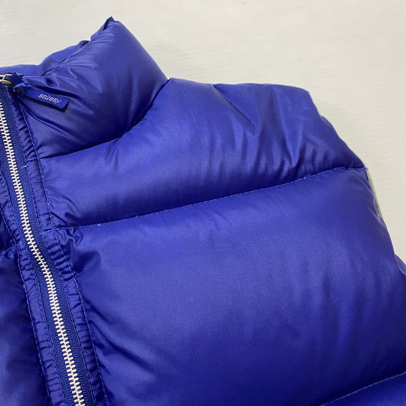 【中古品】【メンズ】 STUSSY ステューシー 90’s GEAR NYLON DOWN VEST 90年代 ギア ナイロン ダウン ベスト アウター 142-260922-sa-17-teih サイズ：L カラー：ブルー 万代Net店