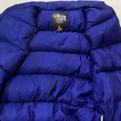 【中古品】【メンズ】 STUSSY ステューシー 90’s GEAR NYLON DOWN VEST 90年代 ギア ナイロン ダウン ベスト アウター 142-260922-sa-17-teih サイズ：L カラー：ブルー 万代Net店
