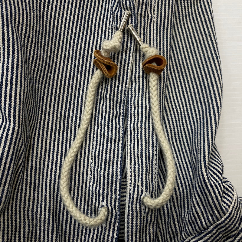 【中古品】【メンズ】 STUSSY ステューシー HICKORY STRIPE ZIP UP HOODIE ヒッコリー ストライプ ジップ アップ フーディ 長袖 142-260922-sa-04-teih サイズ：XL カラー：ストライプ 万代Net店
