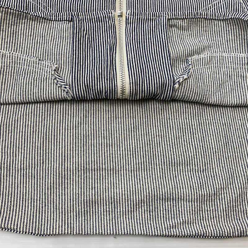 【中古品】【メンズ】 STUSSY ステューシー HICKORY STRIPE ZIP UP HOODIE ヒッコリー ストライプ ジップ アップ フーディ 長袖 142-260922-sa-04-teih サイズ：XL カラー：ストライプ 万代Net店