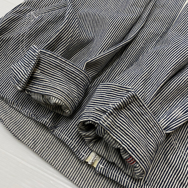 【中古品】【メンズ】 STUSSY ステューシー HICKORY STRIPE ZIP UP HOODIE ヒッコリー ストライプ ジップ アップ フーディ 長袖 142-260922-sa-04-teih サイズ：XL カラー：ストライプ 万代Net店