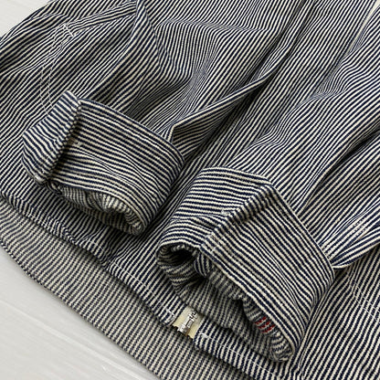【中古品】【メンズ】 STUSSY ステューシー HICKORY STRIPE ZIP UP HOODIE ヒッコリー ストライプ ジップ アップ フーディ 長袖 142-260922-sa-04-teih サイズ：XL カラー：ストライプ 万代Net店