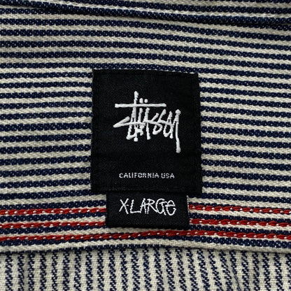 【中古品】【メンズ】 STUSSY ステューシー HICKORY STRIPE ZIP UP HOODIE ヒッコリー ストライプ ジップ アップ フーディ 長袖 142-260922-sa-04-teih サイズ：XL カラー：ストライプ 万代Net店
