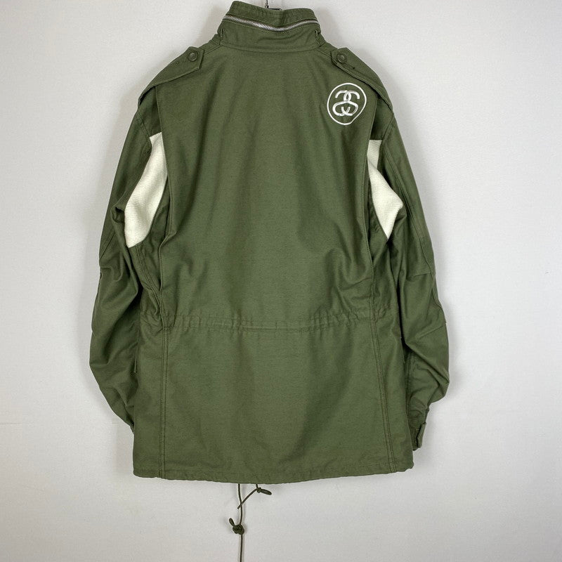 【中古品】【メンズ】 STUSSY ステューシー × ALPHA INDUSTRIES アルファ インダスト 別注コラボ MILITARY JACKET M-65 ミリタリー ジャケット アウター 145-260922-sa-05-teih サイズ：L-R カラー：グリーン 万代Net店