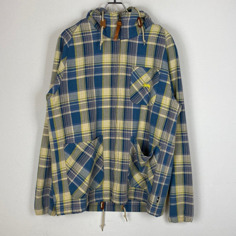 【中古品】【メンズ】 STUSSY ステューシー FLANNEL PARKA フランネル パーカー 長袖 ジップアップパーカー 金タグ 142-260922-sa-09-teih サイズ：L カラー：チェック 万代Net店